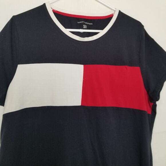 Tommy Hilfiger T-Shirt A-Line Dress Short Sleeves Pullover Round Neck Size XL - Picture 2 of 8